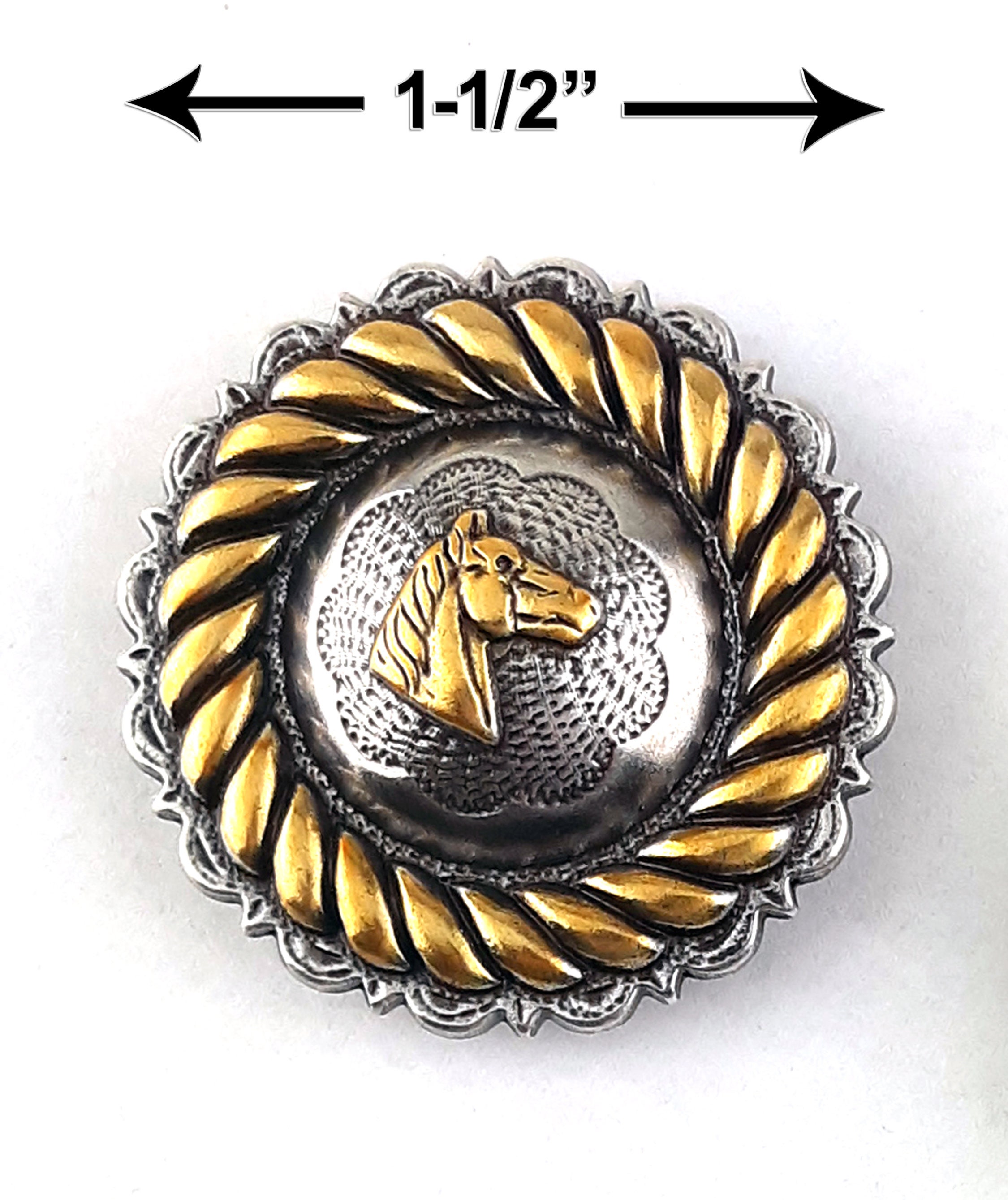 Red & AB - ANTIQUE SILVER CONCHOS