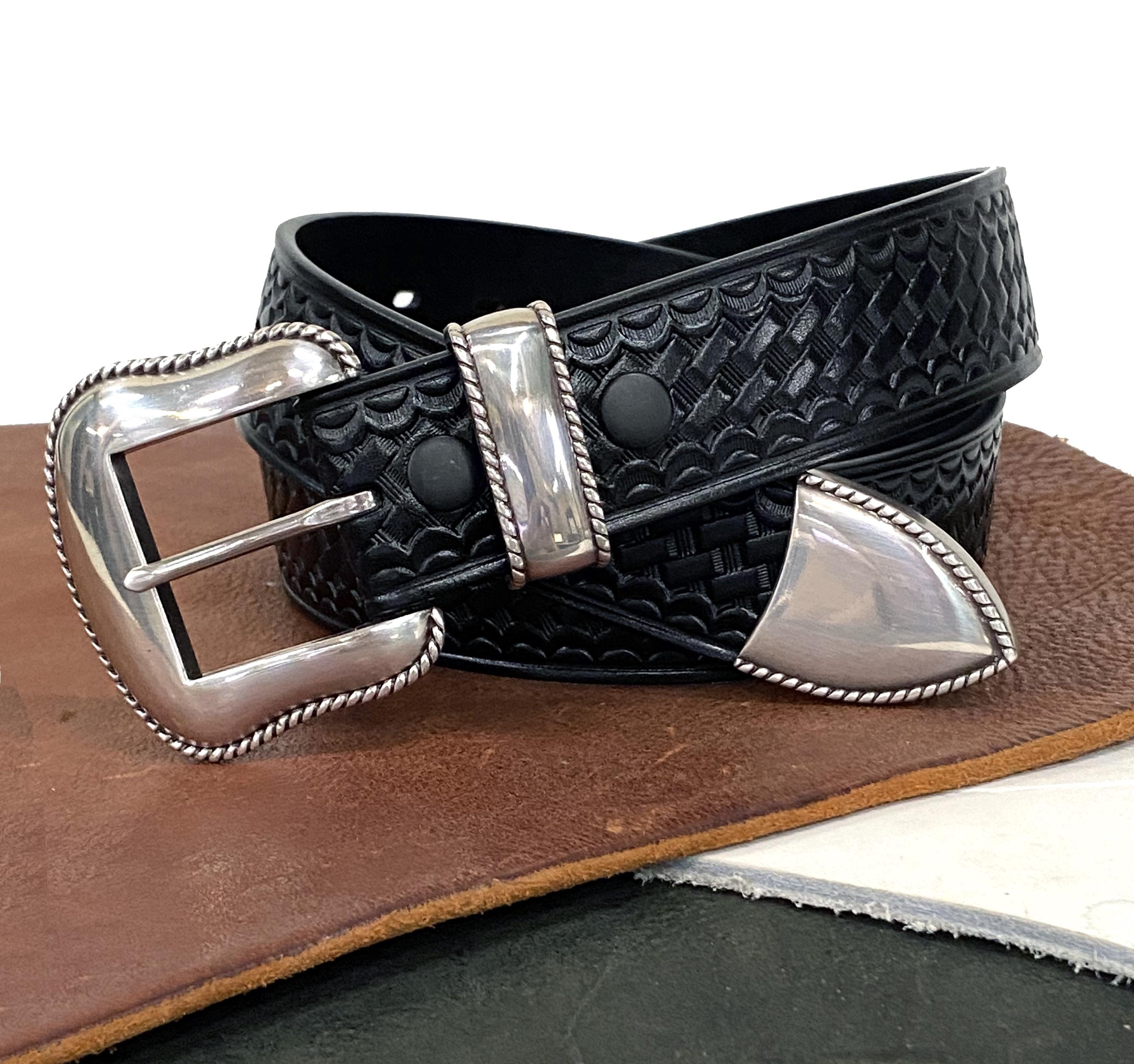 Vintage Leather Belt With Silver Tip - Etsy display picture 1