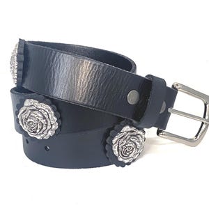 Vintage Black Concho Belt - Etsy display picture 2