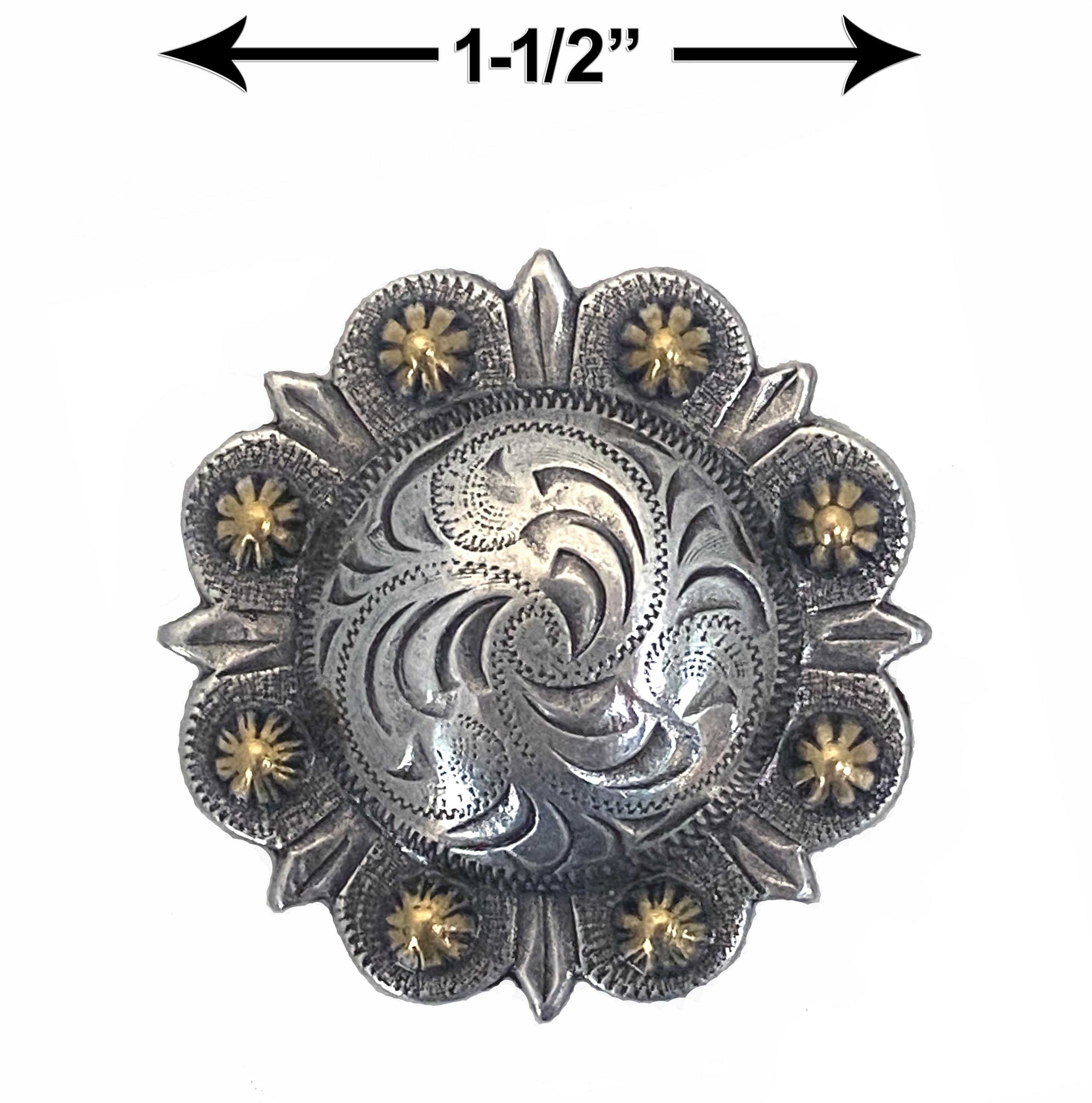 Berry Conchos 10 Pack BS9163-2 Berry Concho Set | 1.5 Inch Antique ...