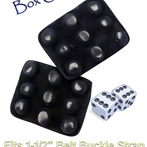 Vintage &quot;Boxcars&quot; Dice Belt Buckle: 3D Engraved Black Metal, 1.5&quot; Strap
