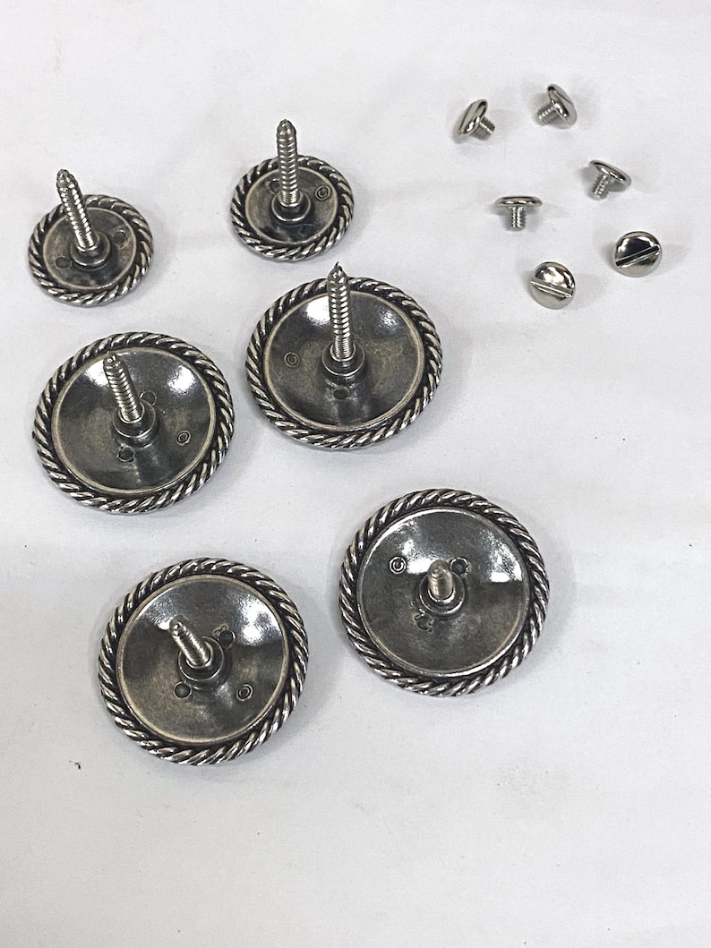 Silver Rope Edge Saddle Set Antique Silver Rope Edge Conchos - Western Saddle Set, 6 ...