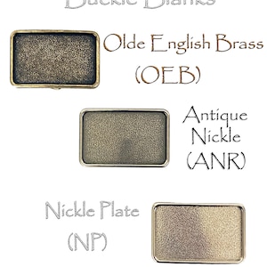 Raised Edge Rectangular Buckle Blank Plain Buckle Fits 1-1/2&quot; Belt Strap Choose Your Color - Add Your Own Design
