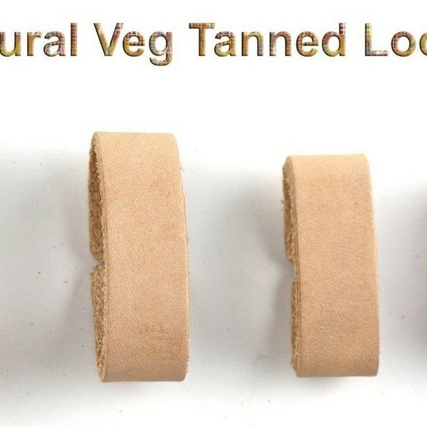 Natural Cowhide Veg Tanned Leather Loops For Belt Straps in 4 Widths: NEW