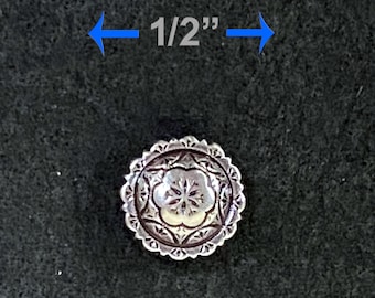 Antique Silver "Windrose" Screw-back Conchos: 6 sizes Western Embellishments
