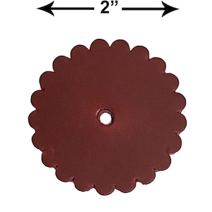 New Dark Burgundy Leather Conchos with Hole - Saddle Rosette Design in 5 Sizes"
