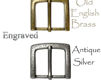 Floral Engraved Buckle Fits 1-1/2" Wide Belts Single Pronged Squared Replacement Buckle New