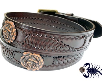 SALE Vintage Copper Concho Link Belt Roadside Art Southwest  display picture 1
