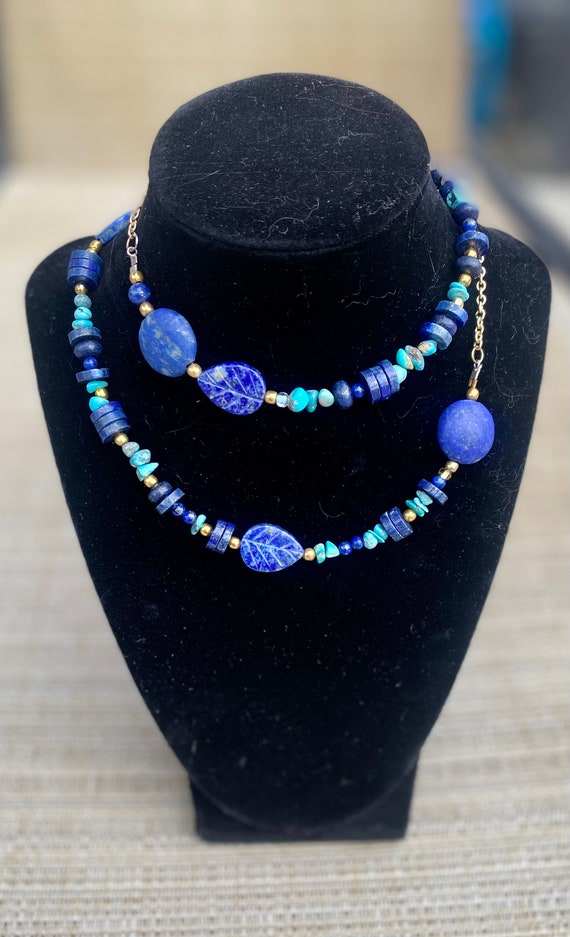 Vintage Lapis Lazuli & Turquoise Necklace