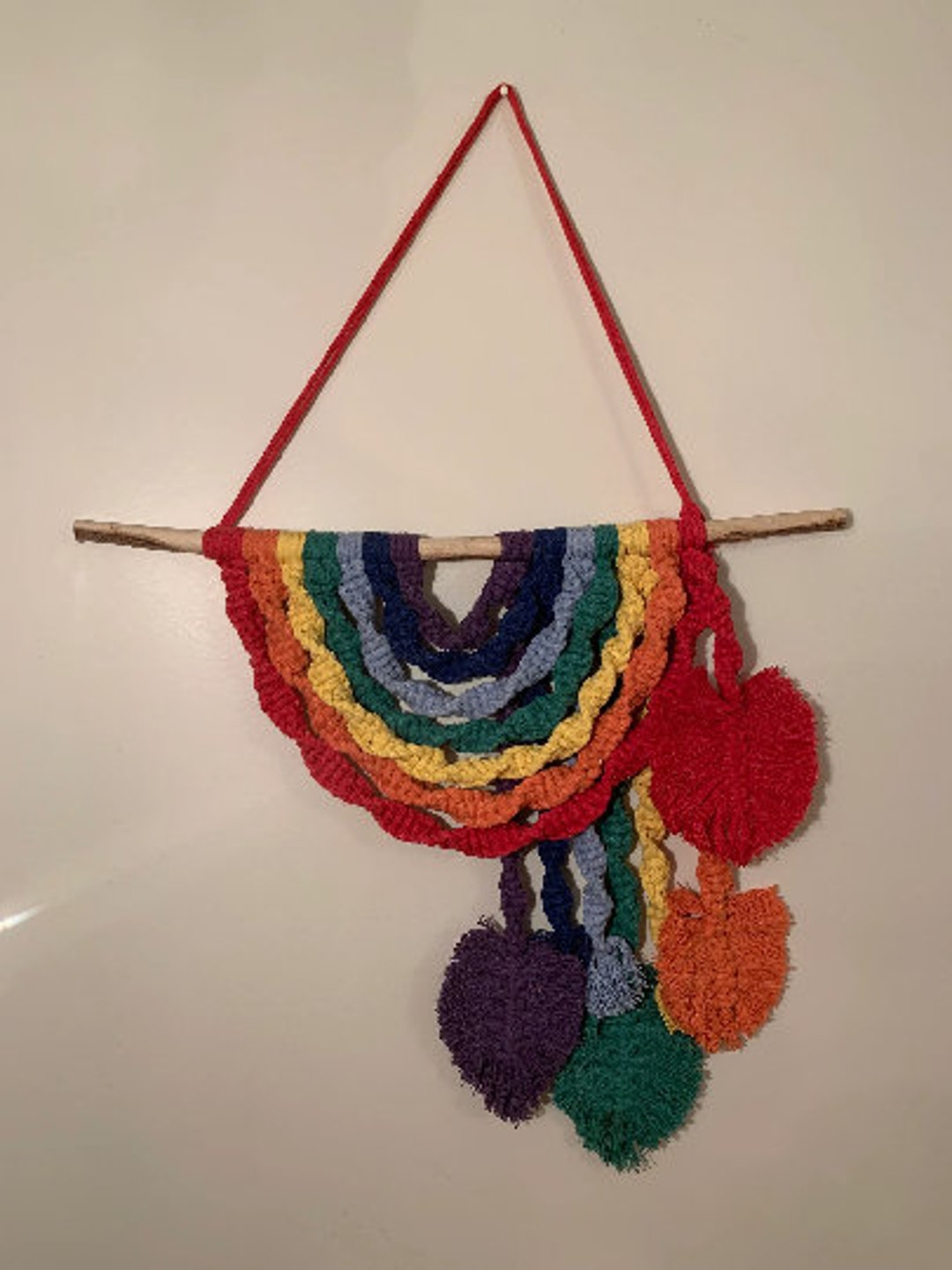 Rainbow Macrame Nursery Room Decor Colorful Design Hand Etsy