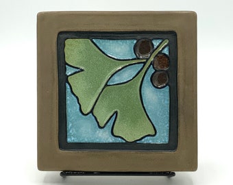 Ginkgo Leaves Tile 5x5 - Limited Edition Ceramic Art Tile