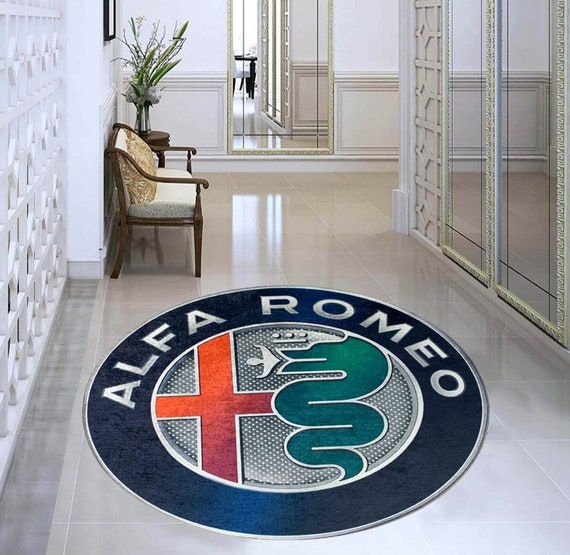 Alfa Romeo Wohnzimmer Teppich, Alfa Romeo Teppich, Dekor für Garage,  Teppich für Werkstatt, Geschenk für den Vater, Man Cave rug