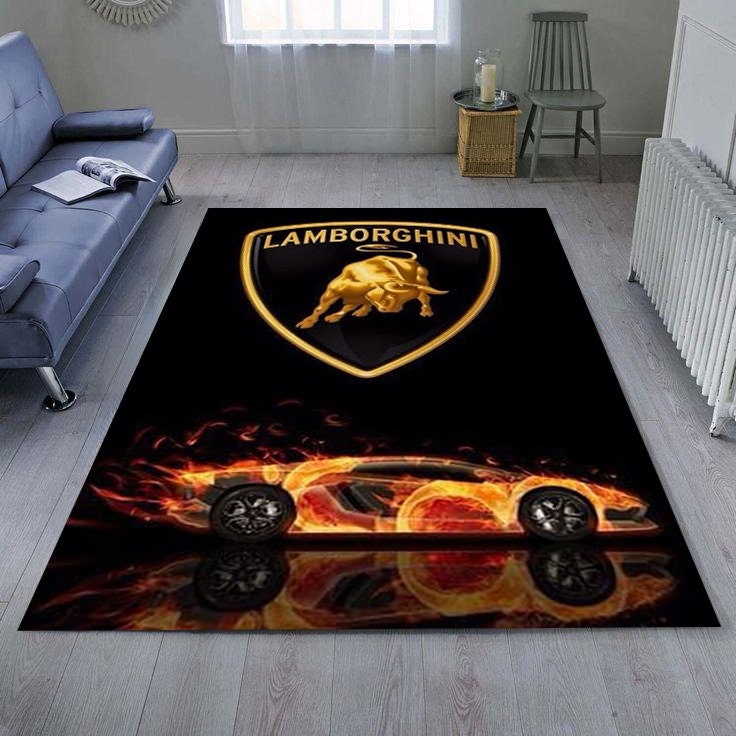 Car Brand Logo Rug, Man Cave Rug, Living Room Rug, Easter