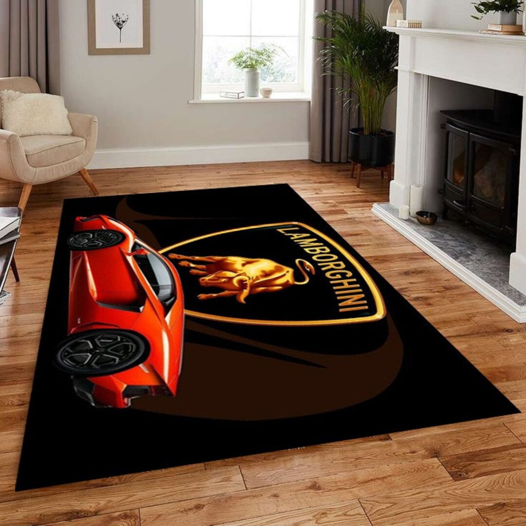 Car Brand Logo Rug, Man Cave Rug, Living Room Rug, Easter