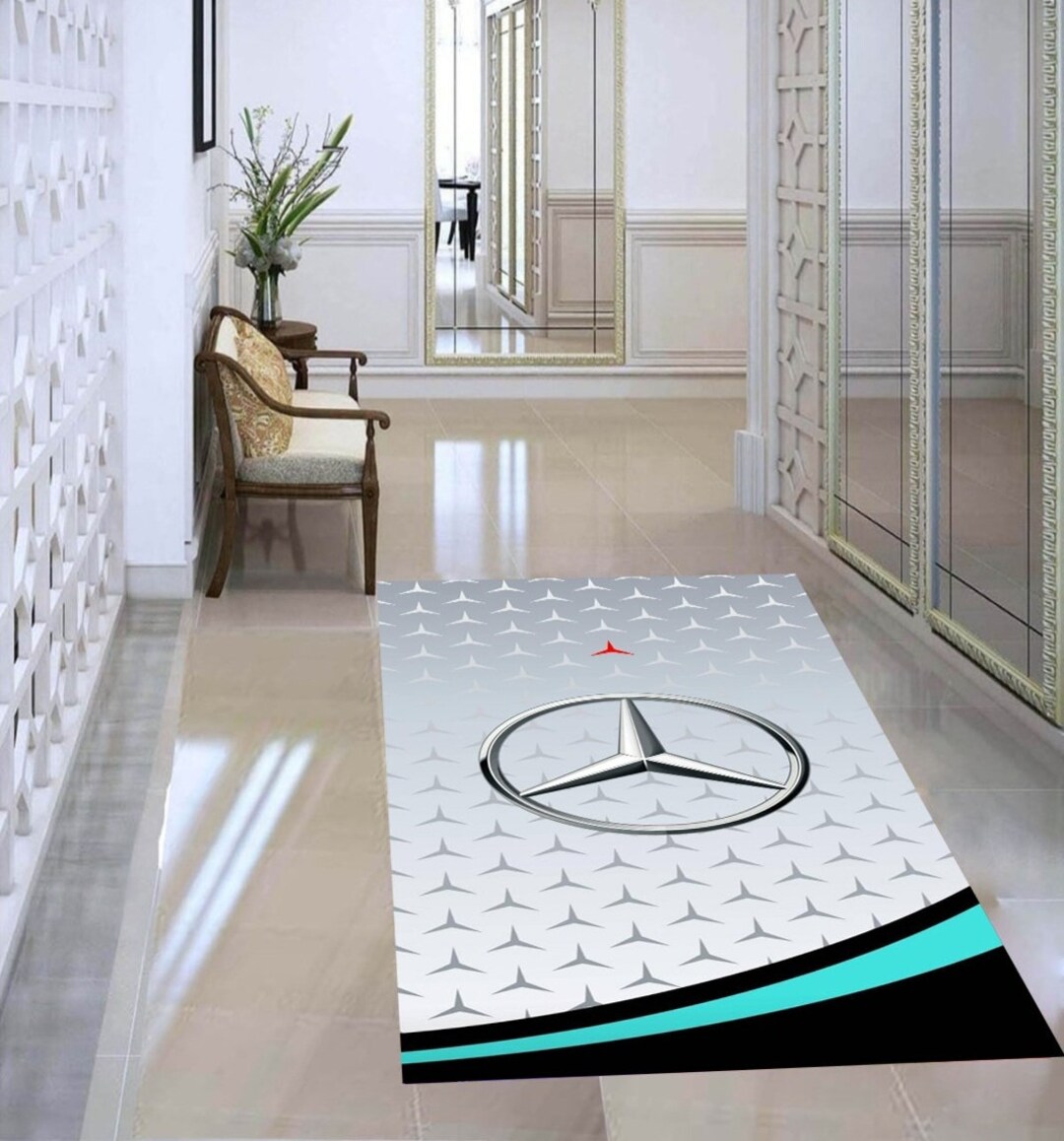 Mercedes Benz Rug Man Cave Rug New Year's Gift Modern Etsy