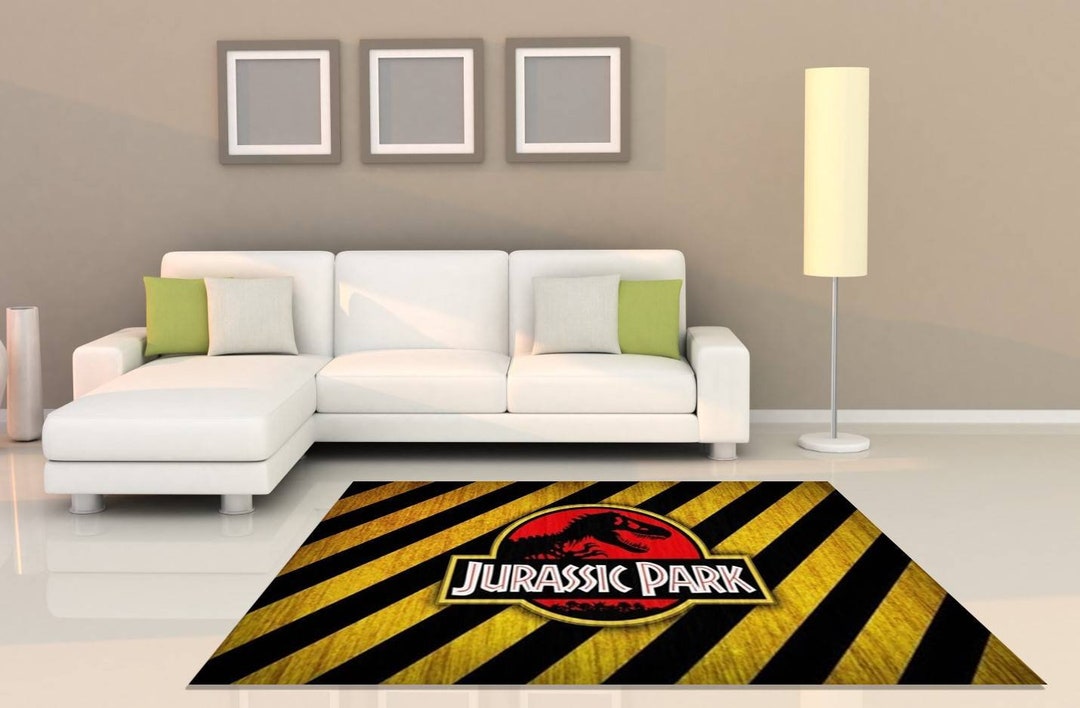 Jurassic Park Rug, Man Cave, Living Room Rug, Gift for Father, Unique