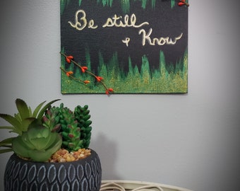 Colgante de pared cristiana "Be Still & Know"