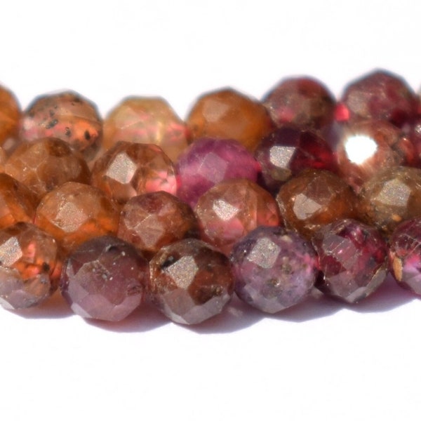 Yellow and Pink Sapphire Beads 4mm round faceted natural from Burma