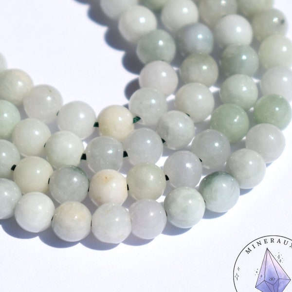 Perles Jade 6mm grade AA de Birmanie, Jade Véritable perles rondes