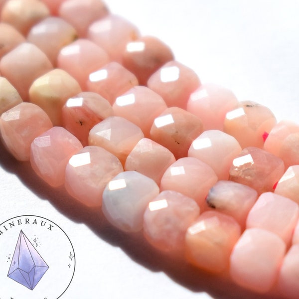 4 mm Opale Rose Naturelle AAA Perles cubiques facettées , Petit Cube Facettes Pierres Précieuses En Vrac pour Bracelet Collier Bijoux