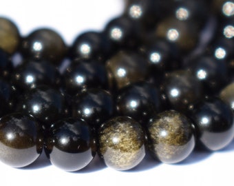 Lot De 30 Perles Obsidienne Dorée Naturelles 6mm - Neuf - Origine Chine