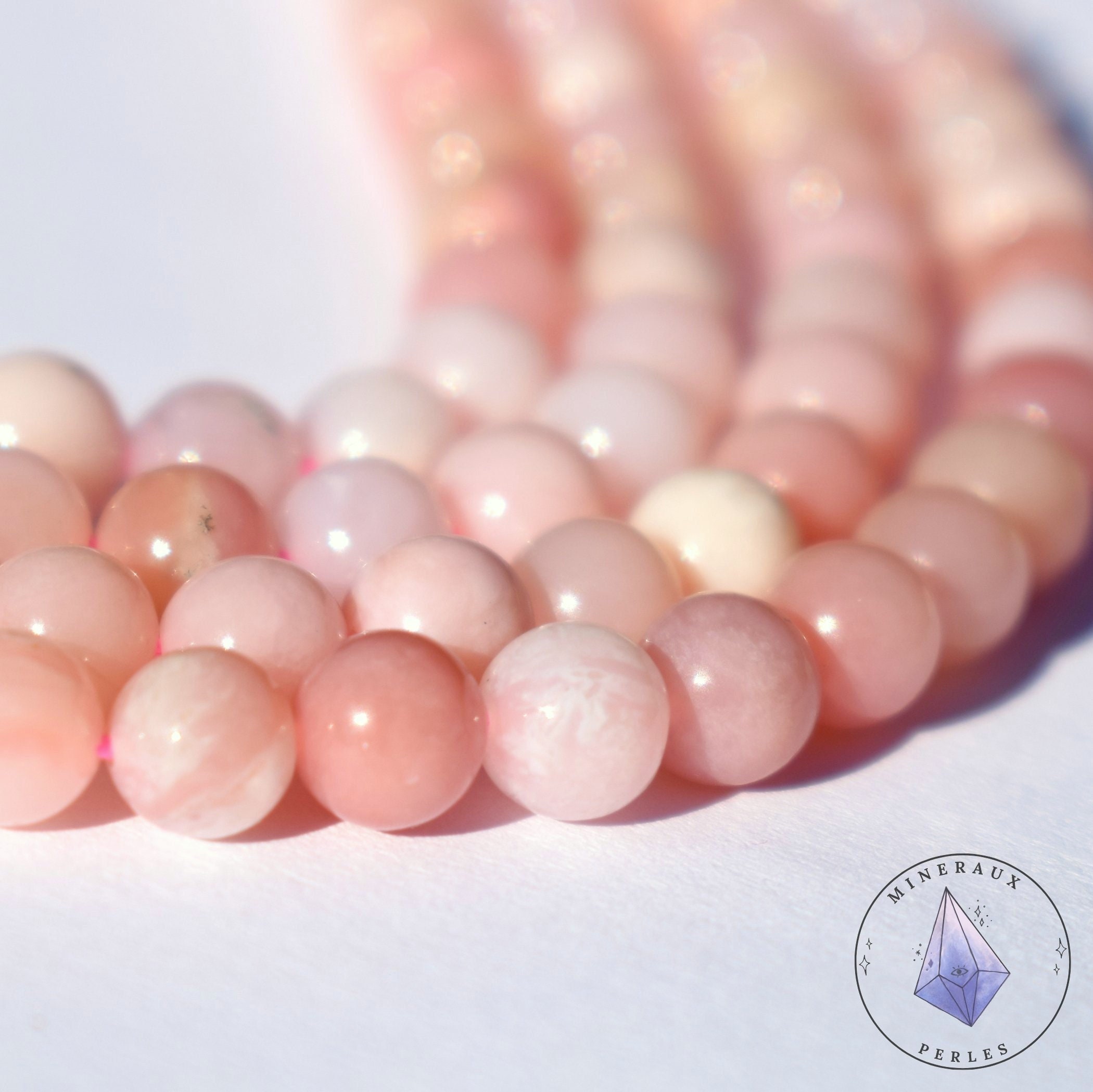 Natural Peruvian Pink Opal Beads 4mm 5mm 6mm Faceted Round Micro