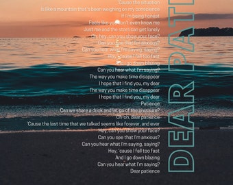 Dear Patience Lyrics Digital Print Poster Niall Horan Merch 