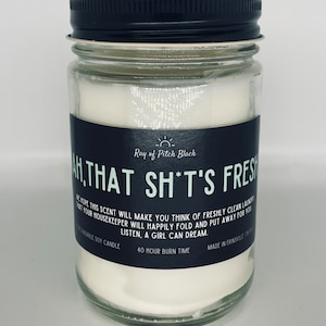 Ah, That Sh*t&#39;s Fresh 11oz. Organic Soy Candle Ray of Pitch Black Gift
