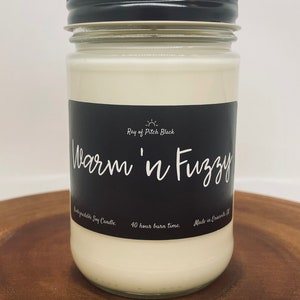 Warm ‘n Fuzzy 11oz. Organic Soy Candle Ray of Pitch Black