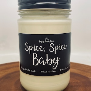Spice, Spice Baby 11oz. Organic Soy Candle Ray of Pitch Black
