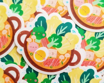 Hotpot Clear Glossy Vinyl Sticker | Kawaii Food Waterproof Illustrated Sticker (3 in)