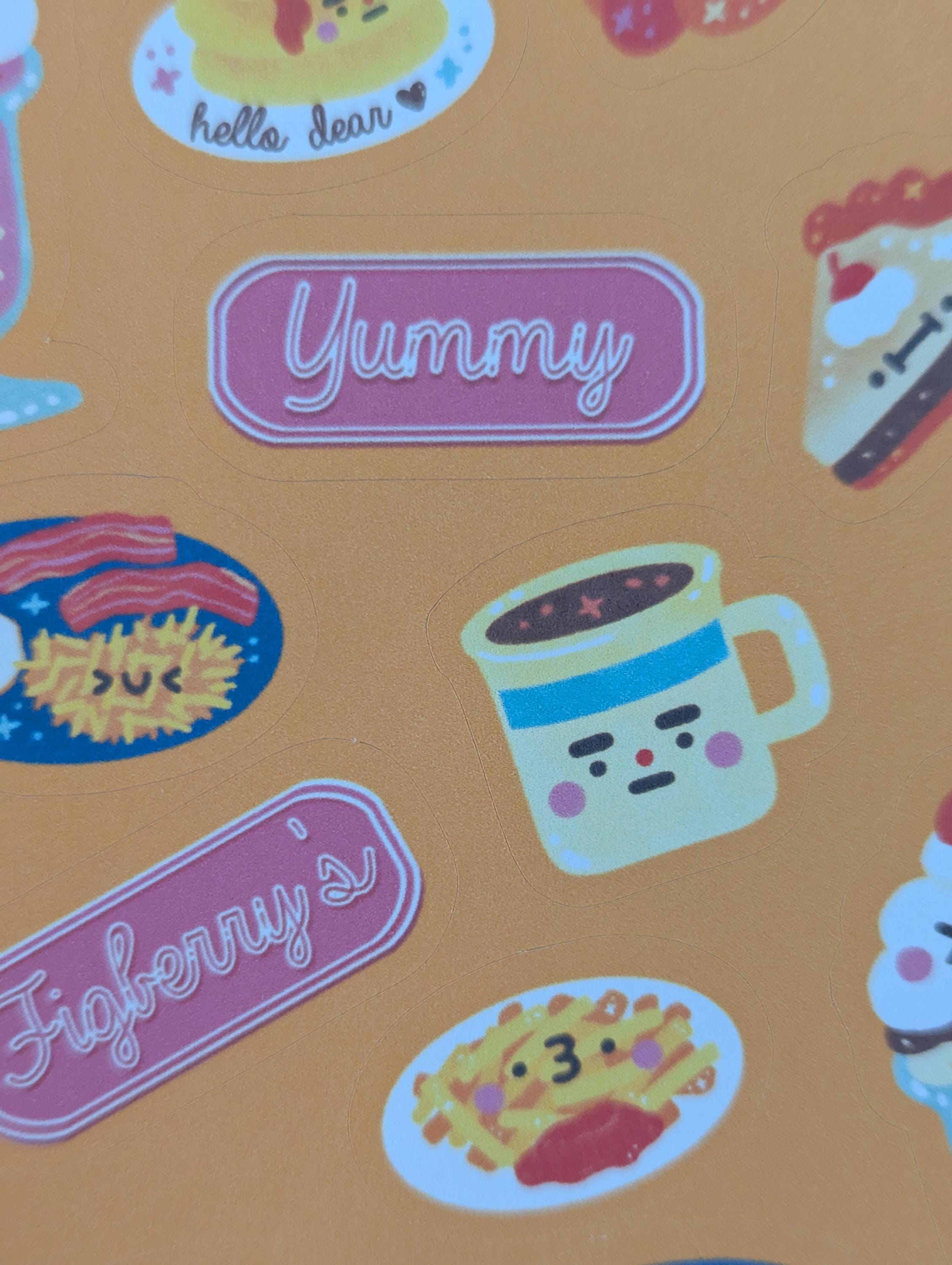 Diner Sticker Sheet | Kawaii Retro Food Illustrated Planner Stickers (3 ...
