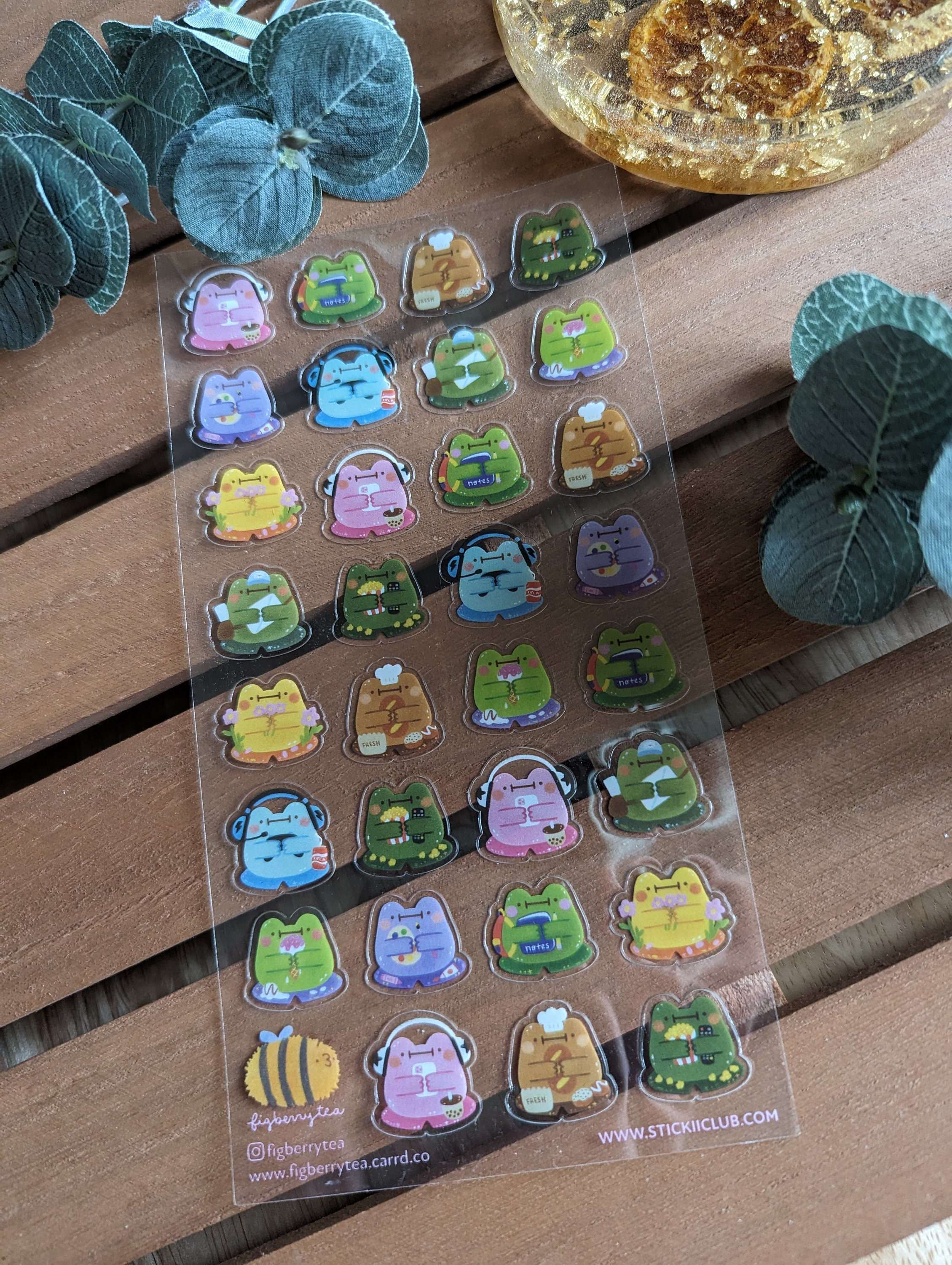 Frog Sticker Clear Vinyl Sticker Sheet | Kawaii Daily Life Illustrated ...