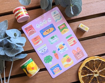 Groceries Sticker Sheet | Kawaii Stickers - Cute Stationery - Food Stickers - Cute Bujo Stickers - Supermarket Stickers - Grocery Store