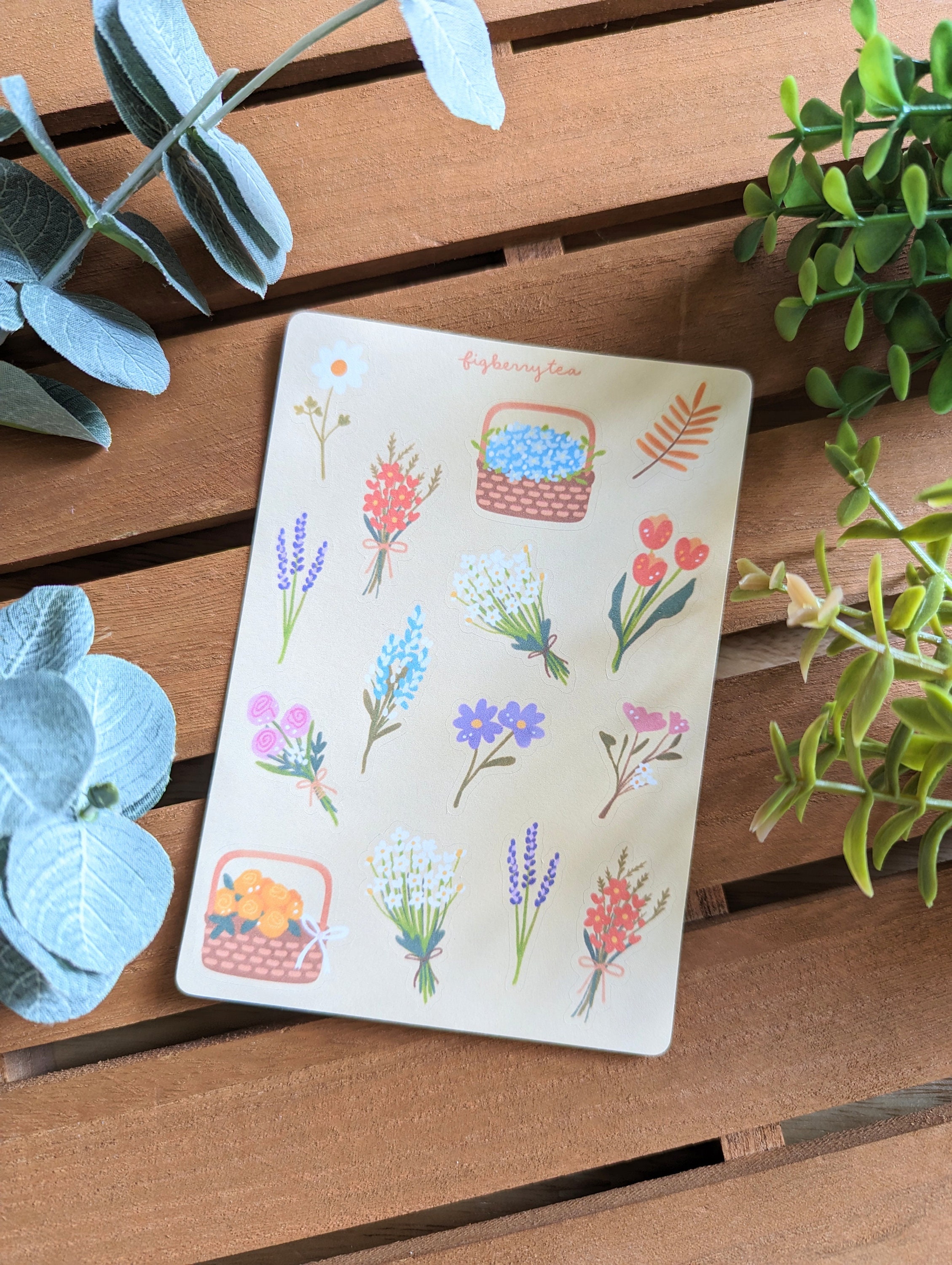 Cottagecore Floral Sticker Sheet | Kawaii Illustrated Planner Stickers ...