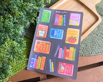 Punny Book Sticker Sheet | Kawaii Library Illustrated Planner Stickers (3.5x5 in)