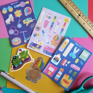 Classic School Supplies Sticker Sheet Kawaii Stickers Cute Stationery Stationery Stickers Cute Journal Stickers Cute Bujo Stickers image 5