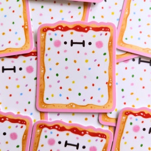 Matte poptart-vinylsticker | Kawaii vinylsticker - laptopsticker - sticker jaren 90 - sticker waterfles - schattige sticker - retro snacks