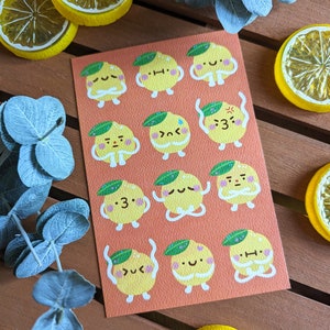 Zitrone Stimmungen Drucke Kunstdruck | Alltag Kunstdruck - Süßer Art Print - Kawaii Art Print - Illustrierter Art Print - Emoji Art Print - Emoticon