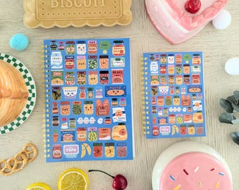 Groceries Sticker Album | Kawaii Sticker Collector Journal Book (A6/A5 50 sheets)