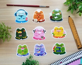 Frog Stickers | Kawaii Sticker - Laptop Sticker - Cute Sticker - Gamer Sticker - Artist Sticker - RPG Sticker - Job Sticker