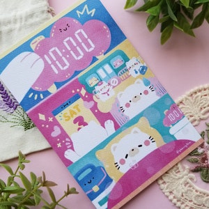 Ich denke, ich bin zu spät !! Kunstdruck | Katze Art Print - Süßer Art Print - Kawaii Art Print - Illustrierter Kunstdruck - Daily Life Art Print - Art Print