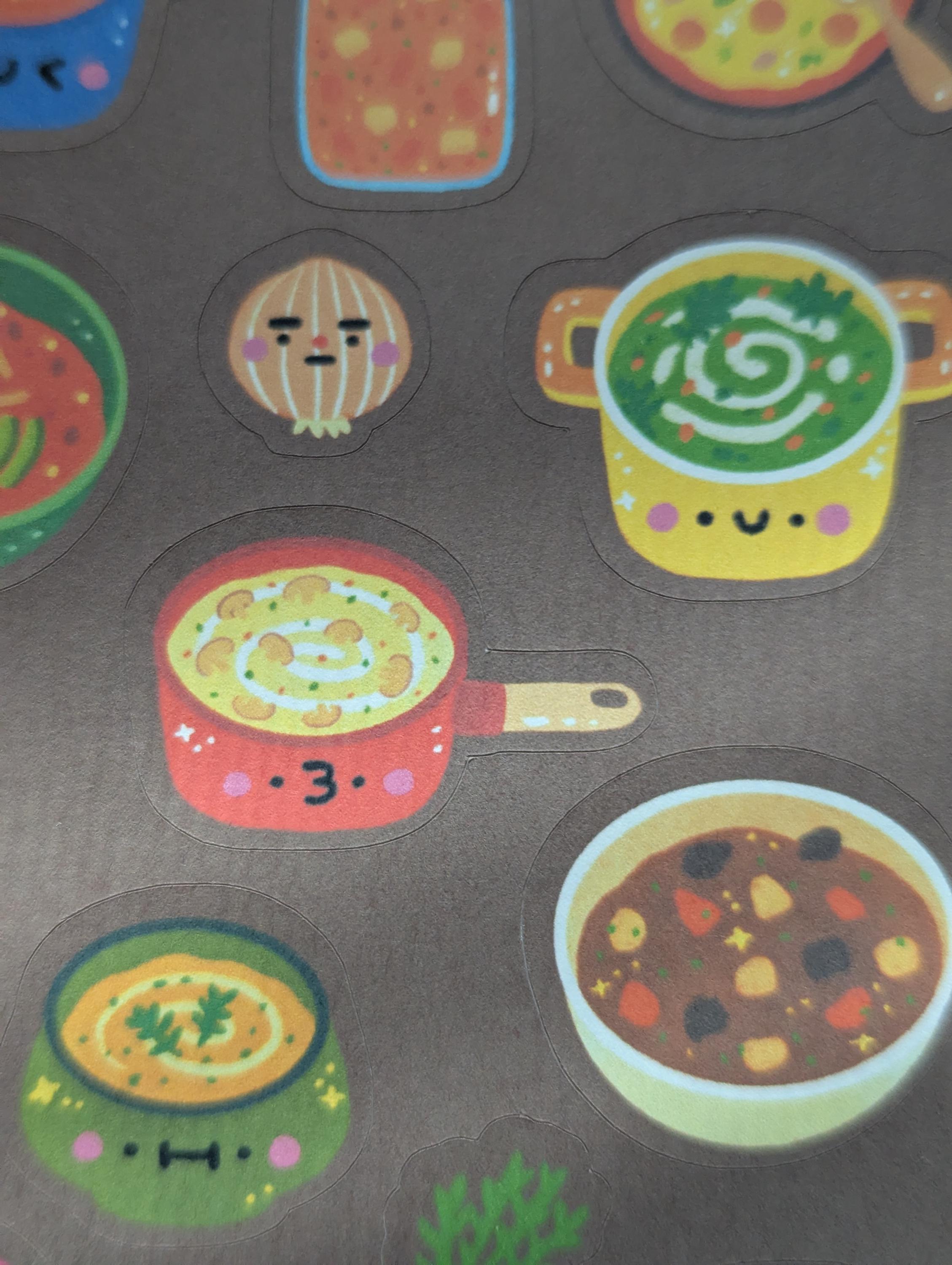 Soup Sticker Sheet | Kawaii Food Illustrated Planner Stickers (3.5x5 In ...