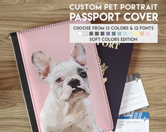 Personalized PASSPORT COVER made from Pet Photo | Custom Dog, Cat, Pet Passport Cover | Fun Unique Gift for Traveler, Luggage, Dog Mom + Dad