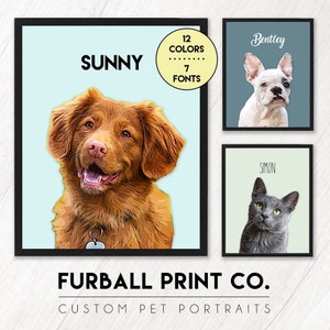 PET PORTRAIT from Your Photo | Painting Style Dog Cat Pet Picture Digital Download | Custom Gift for Dog Cat Mom | Unique Personal Art Print
