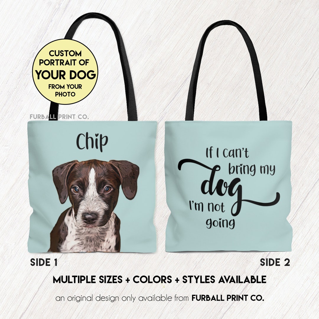 Personalized Dog Print Tote Bag Custom Oil Painting Style Pet Portrait ...