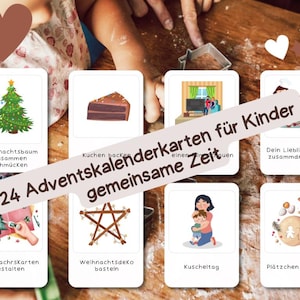 Adventskalender voor kinderen, Adventskalenderkaarten voor kinderen, tijd samen cadeau geven, zelf de adventskalender vullen
