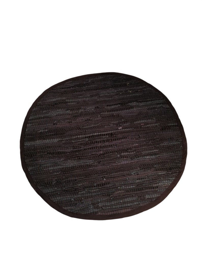 Leather Rug Hearth Mat Fireplace Fireproof Carpet BROWN Circle Etsy