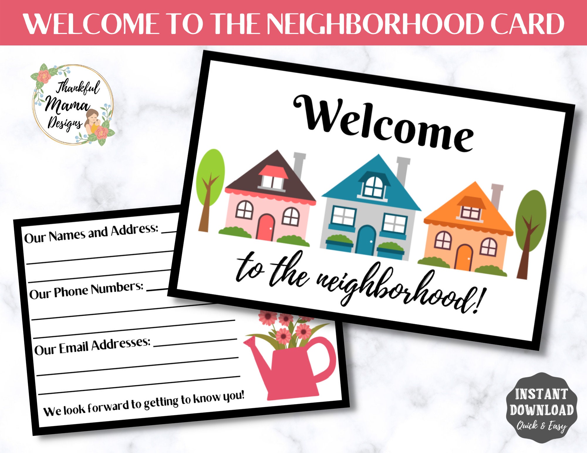 to the Neighborhood Greeting Cards With Contact Information