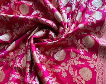 Pink Color Banarasi Katan Silk Saree With Gold Zari|Katan Silk Saree.|Pink Saree| Handwoven Saree|Banarasi Wedding Saree